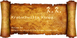 Kratochvilla Kinga névjegykártya